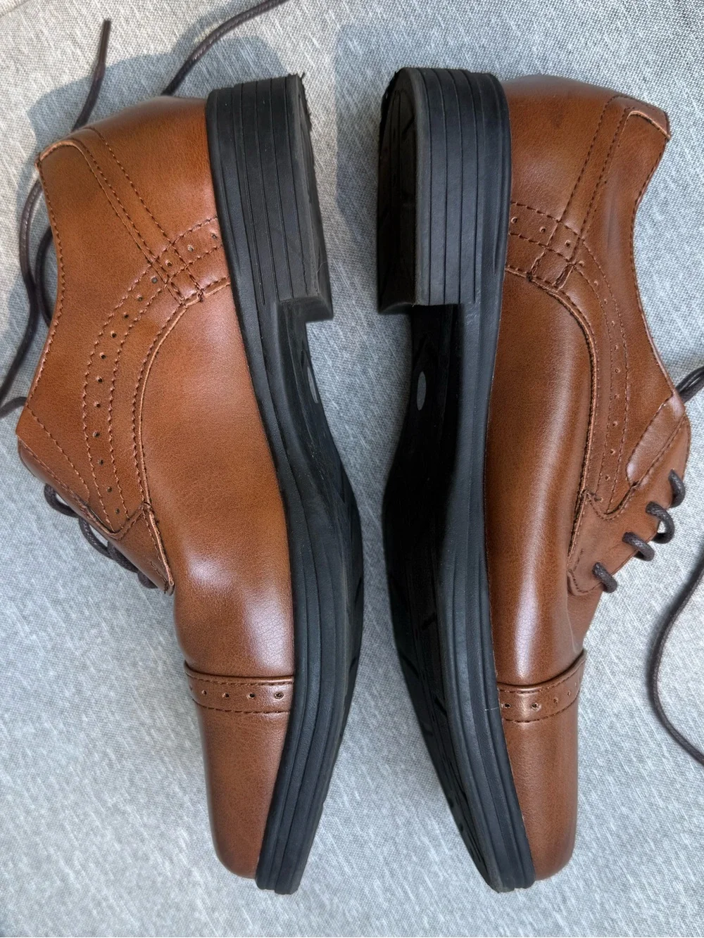 Boys Stafford “Dane Jr” brown Lace-Up Dress Shoes